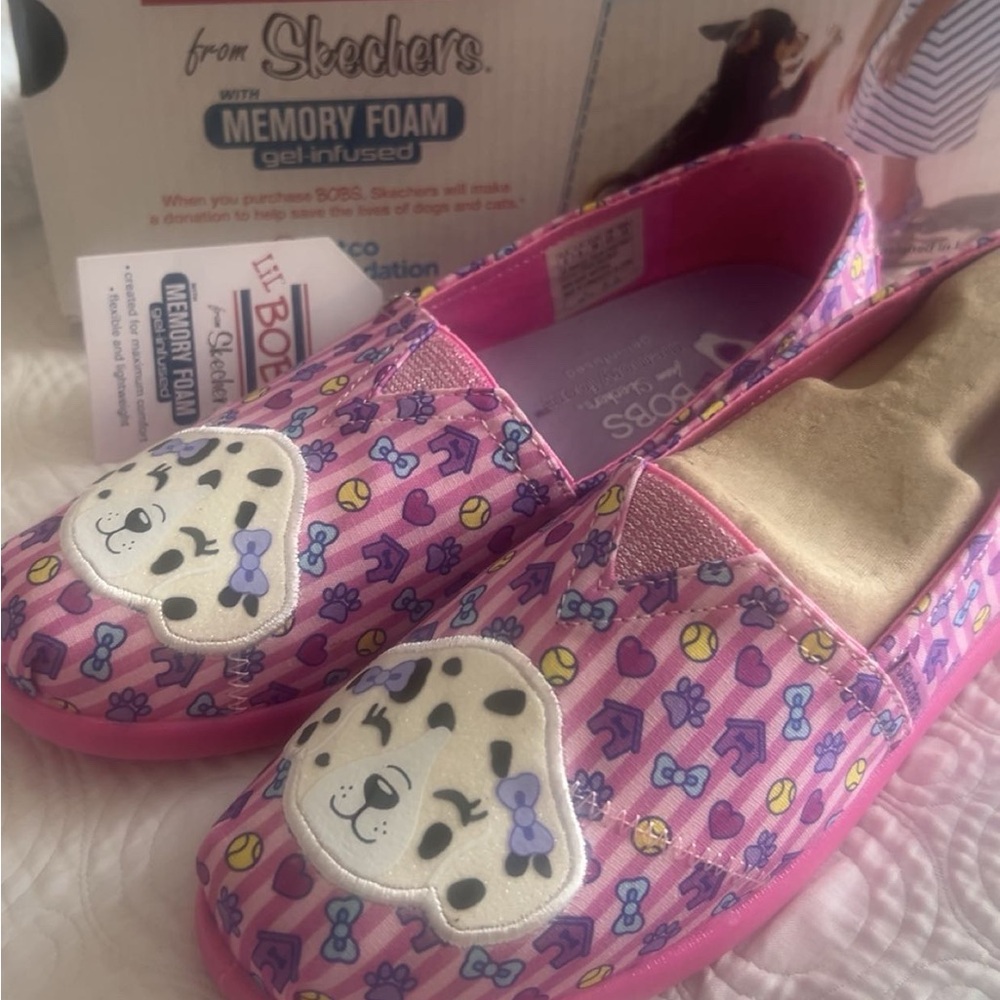 Lil Bobs Skechers Kids' Pink Barking Buddy Slip-On Memory Foam Gel Infused Shoes